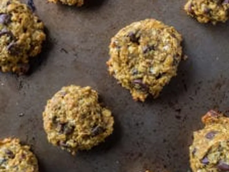 Date-Sweetened Tahini Chocolate Chip Cookies with Turmeric
