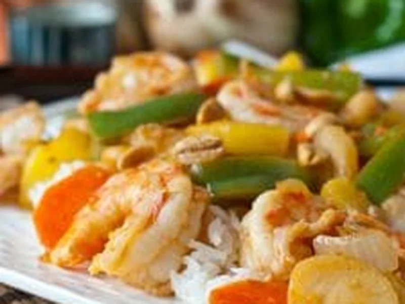 Sweet and Sour Shrimp Stir-Fry with Pineapple and Vegetables