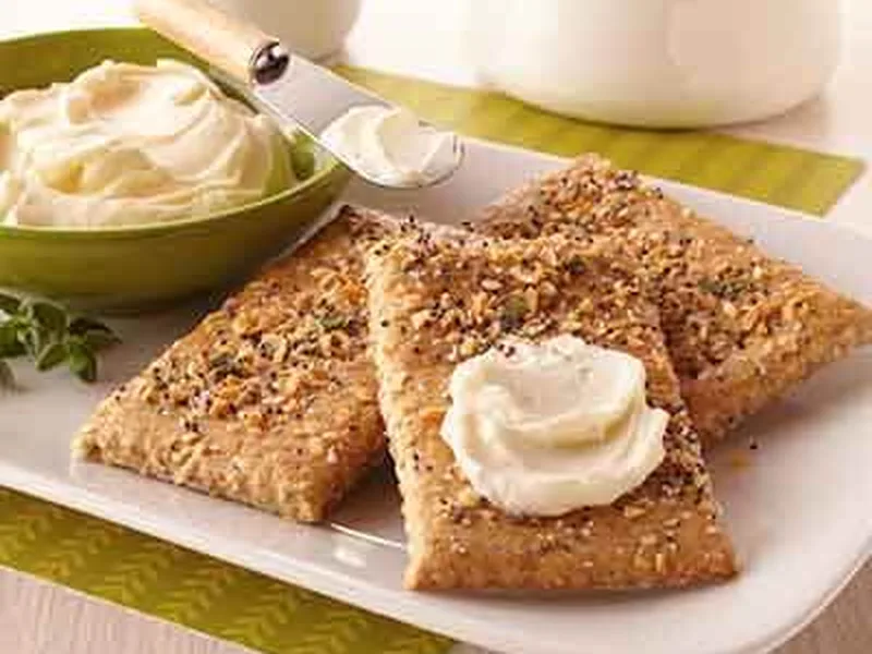Everything Bagel Crackers with Cream Cheese Spread