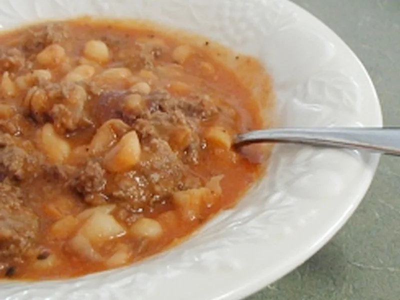 Great Northern Bean and Ground Beef Stew with Herbs