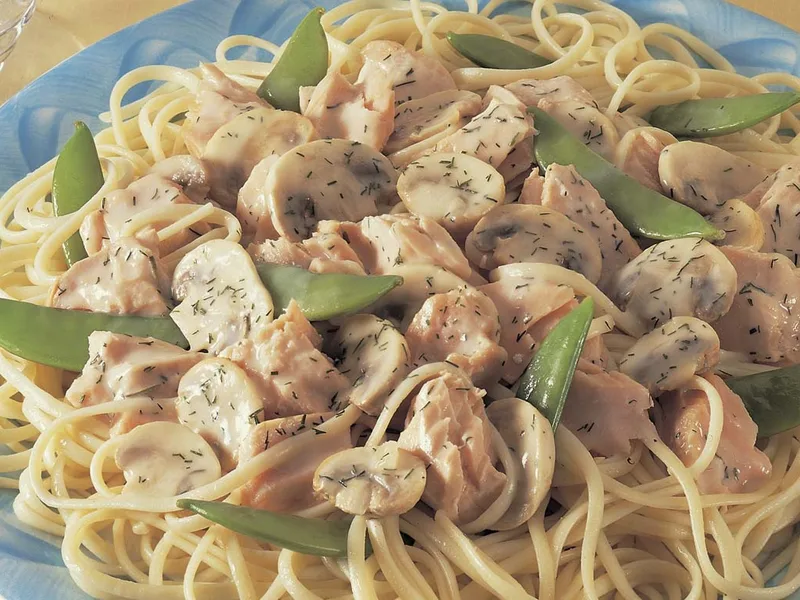 Creamy Salmon and Pasta Primavera with Spring Vegetables