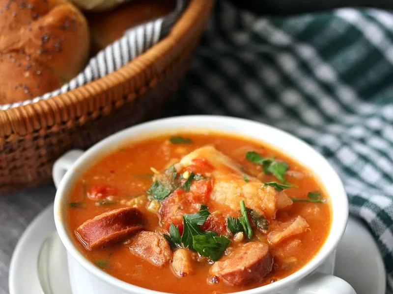 Spanish Chorizo and White Fish Stew with Cannellini Beans
