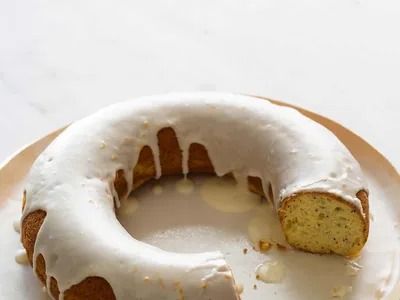 Meyer Lemon Poppy Seed Pound Cake with Tangerine Glaze