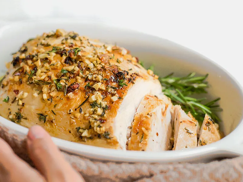 Herb-Roasted Turkey Breast with Garlic Ghee and Fresh Herbs