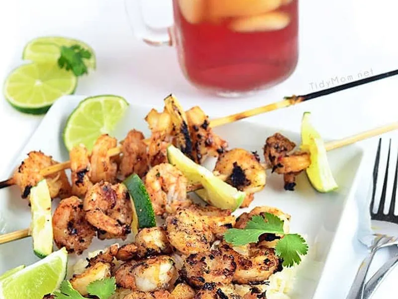 Spicy Coconut Lime Grilled Shrimp Scampi with Sriracha