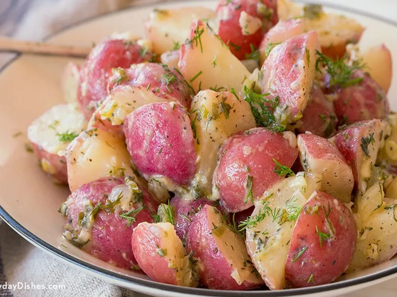 Warm Potato Salad with Dill and White Wine Dressing