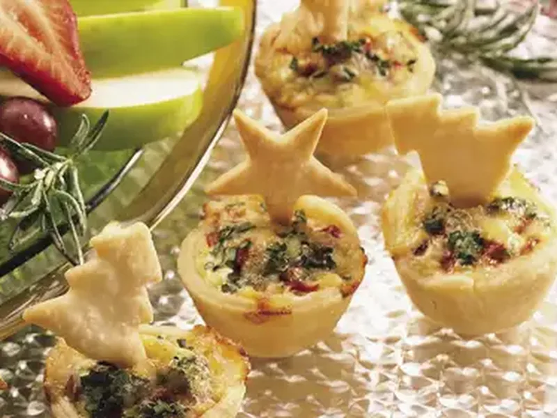 Mini Gouda and Walnut Tartlets with Red Peppers