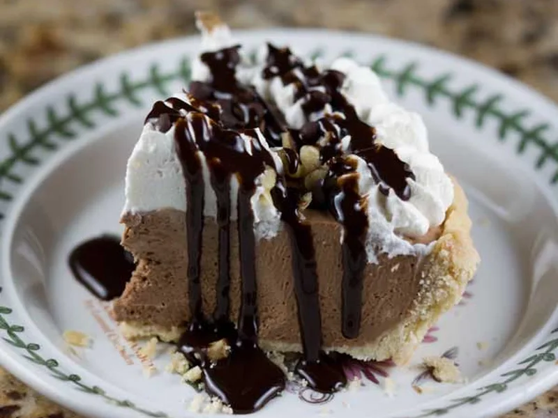Chocolate Mallow Malt Pie with Whipped Cream
