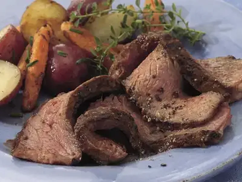 Garlic and Thyme Grilled Sirloin Steak with Savory Herb Crust