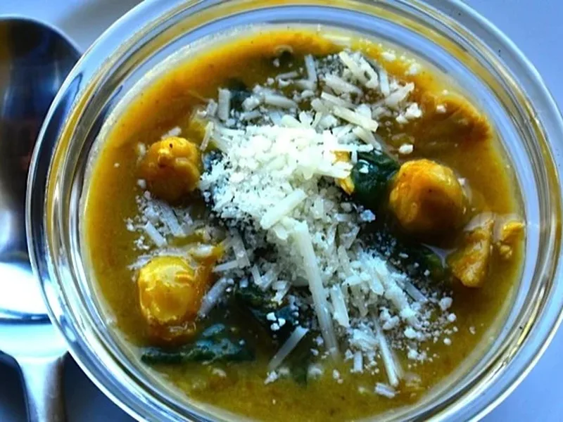 Roasted Butternut Squash Chicken Curry Soup with Coconut Milk