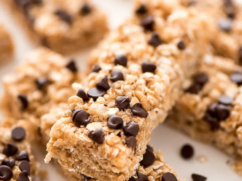 No-Bake Oatmeal Chocolate Chip Granola Bars
