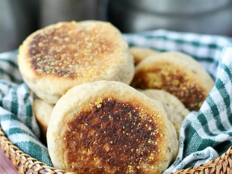 Cast Iron Deli Rye English Muffins with Caraway