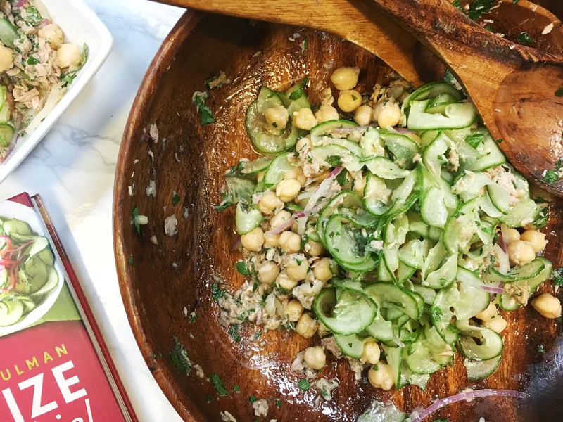 Tuna Bean Salad with Spiralized Cucumber