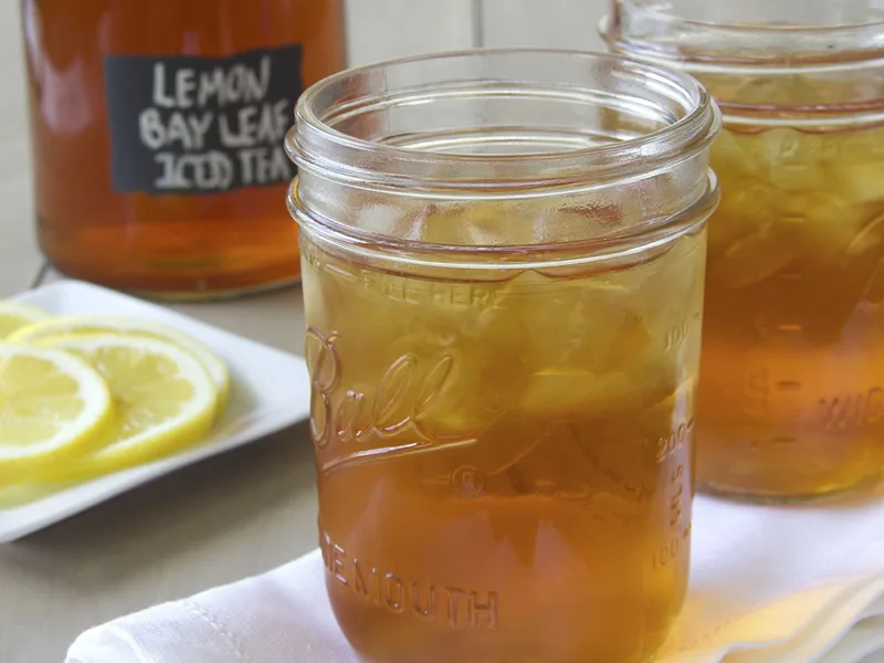 Sun-Brewed Lemon Bay Leaf Iced Tea