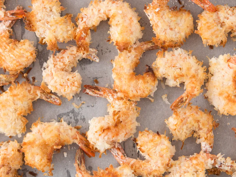 Oven-Baked Coconut Shrimp, Low-Fat