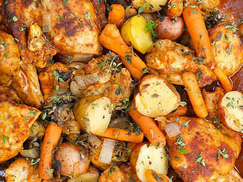 One-Pot Paprika Chicken Thighs with Vegetables