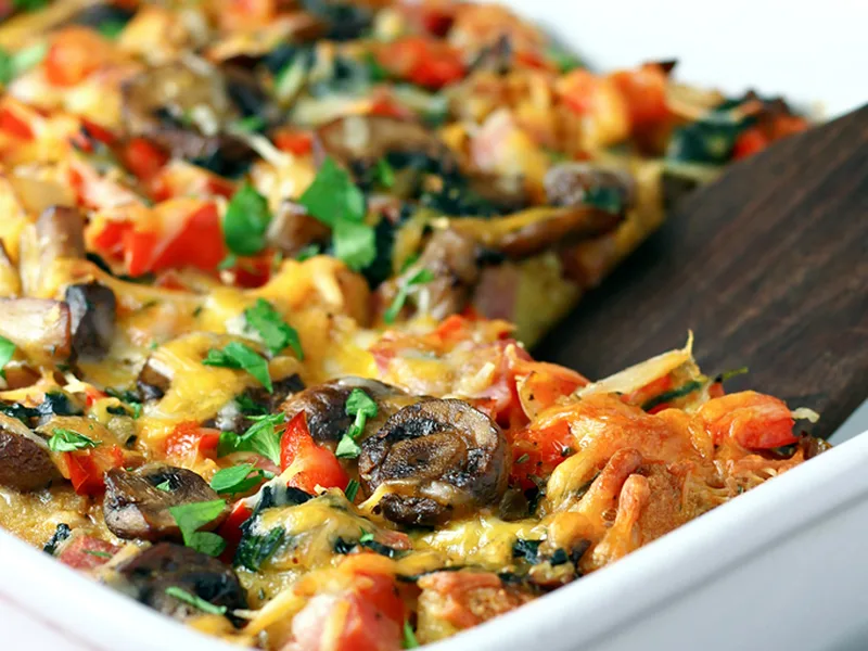 Freezer Ham and Veggie Breakfast Casserole