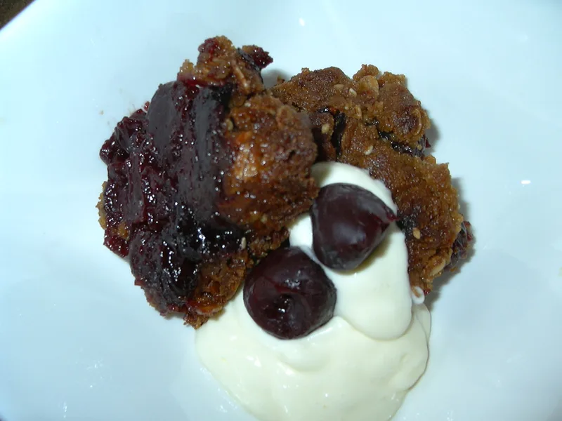 Dark Cherry Cranberry Crisp with Oat Crumble Topping