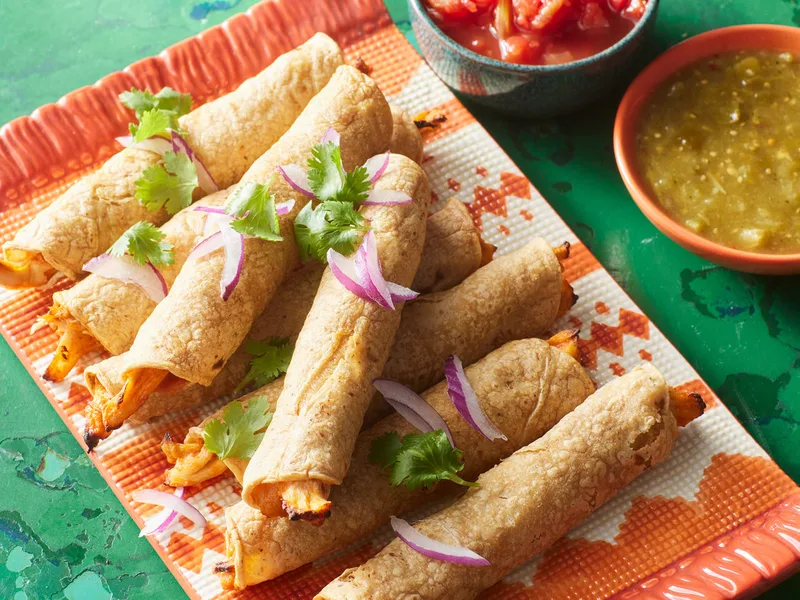 Air-Fryer Cheesy Chicken Taquitos