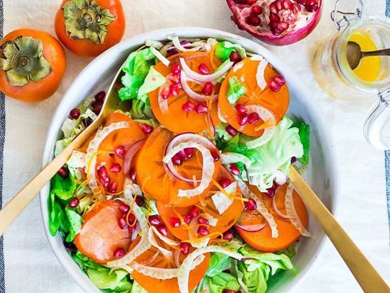 Citrus Persimmon Salad with Fennel, Pomegranate