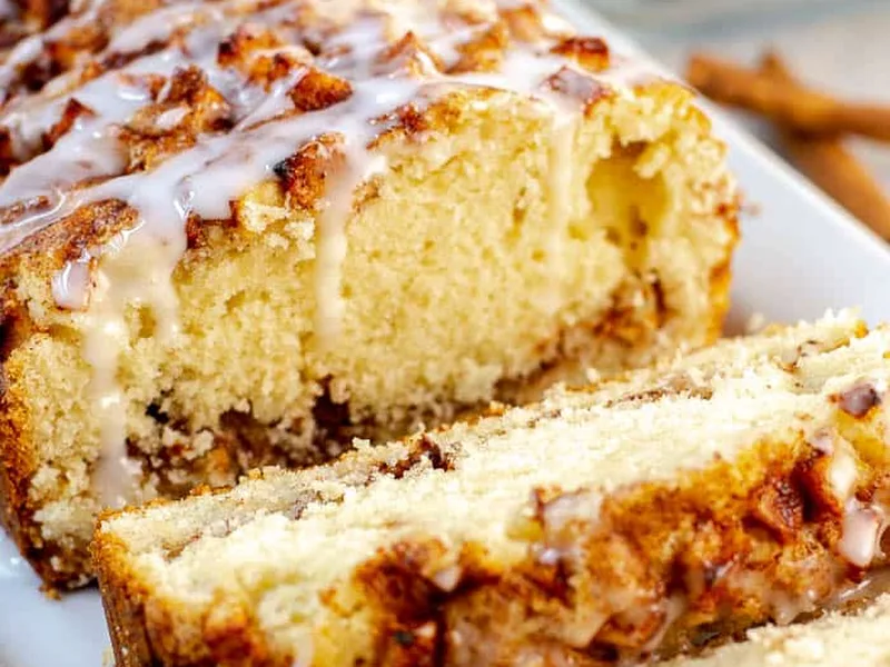 Apple Cinnamon Swirl White Cake with Vanilla Glaze
