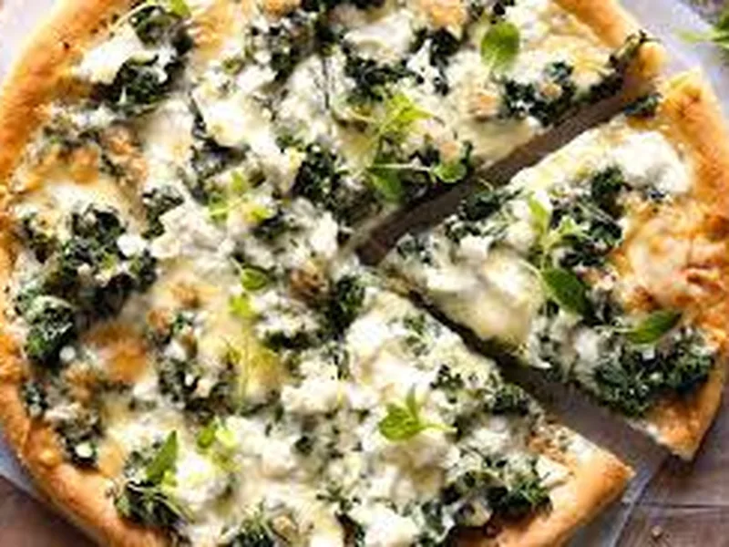 Mediterranean Spinach Feta Pizza