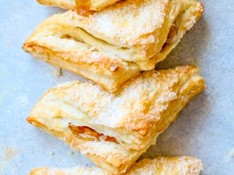 Bakery Style Apple Cream Cheese Turnovers with Puff Pastry