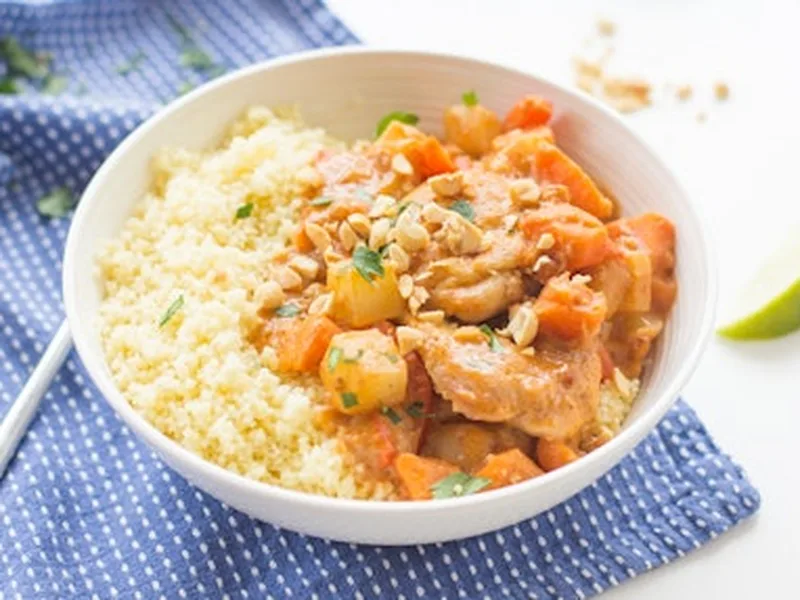 West African Chicken in Peanut Sauce with Sweet Potatoes