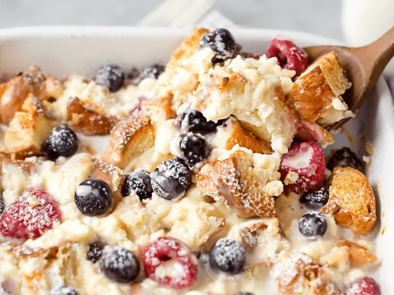 Overnight Croissant Berry Puff with Vanilla Bean Glaze