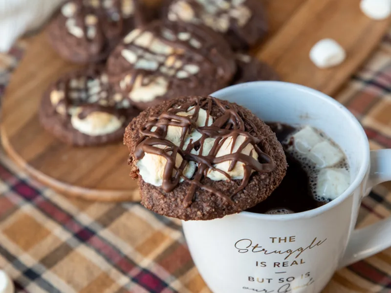 Sugar-Free Hot Cocoa Cookies with Marshmallow Centers