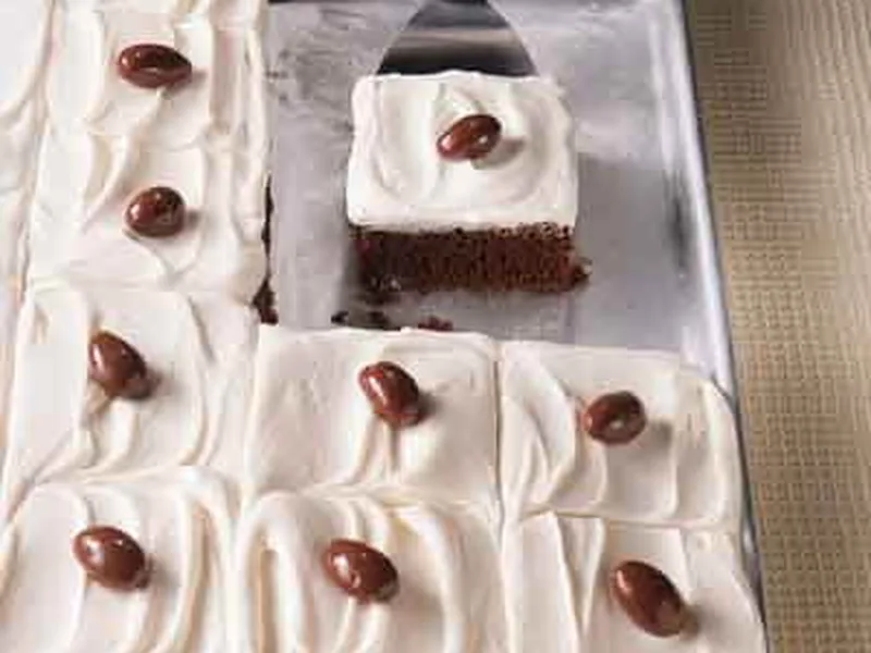 Mocha Almond Sheet Cake with Cream Cheese Frosting