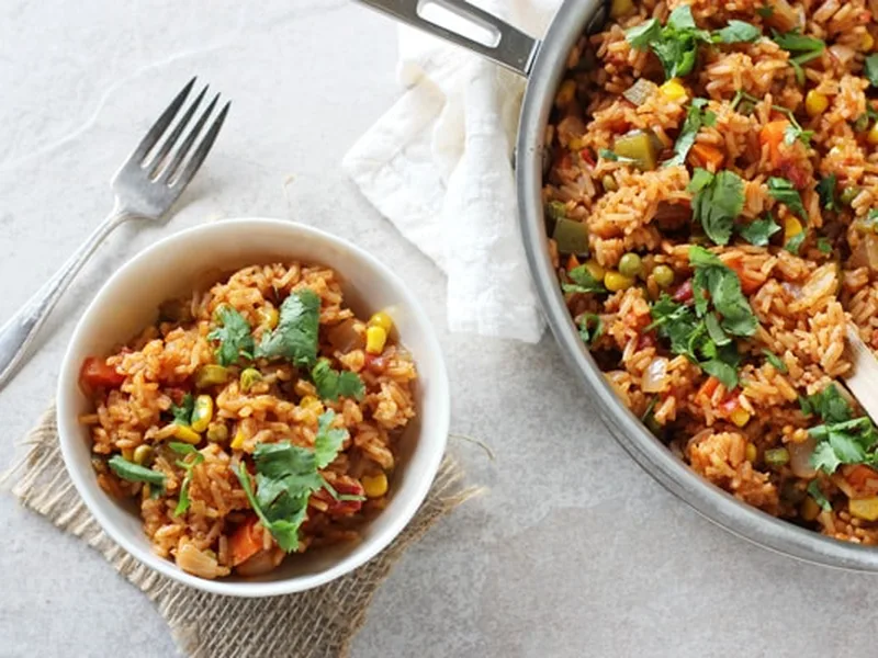 Veggie-Packed Spanish Rice with Cumin and Chili Powder