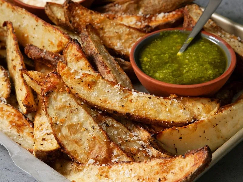 Air-Fryer Parmesan Herb Potato Wedges