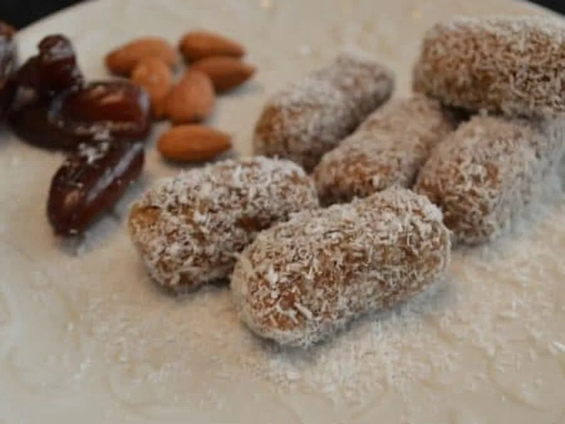 3-Ingredient Date Almond Coconut Rolls