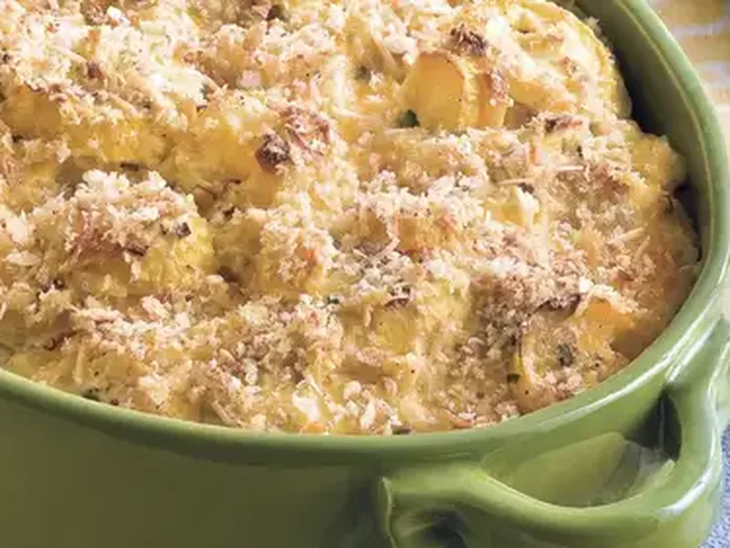 Two-Cheese Summer Squash Casserole with Parmesan Crust