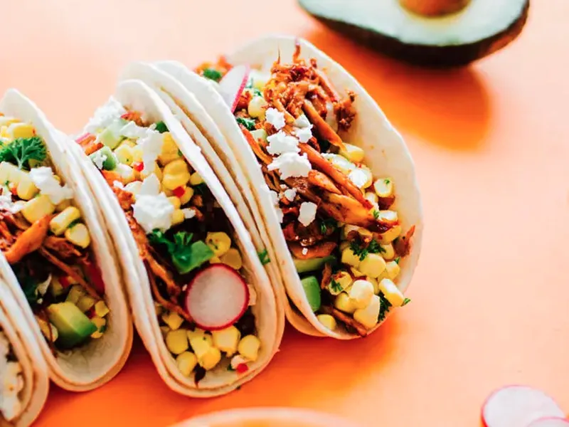 Crispy King Oyster Mushroom Tacos with Charred Corn