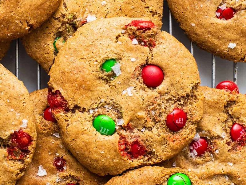 Flourless Almond Butter M&M Cookies