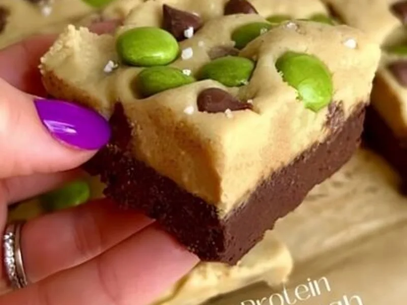 High Protein Cookie Dough Brownies
