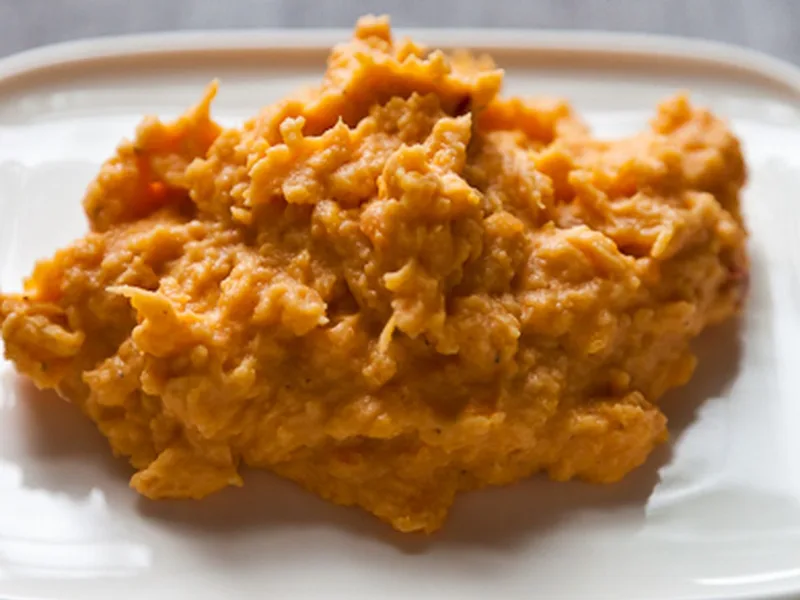 Orange Saffron Roasted Sweet Potato Mash