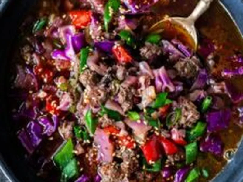 Hot and Sour Ground Meat Cabbage Soup