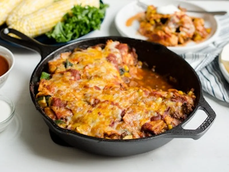 Skillet Enchilada Saute with Ground Beef and Cauliflower Rice