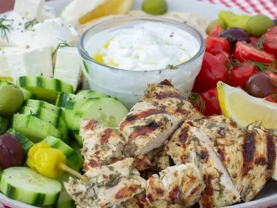 Greek Marinated Grilled Chicken with Herbs and Lemon