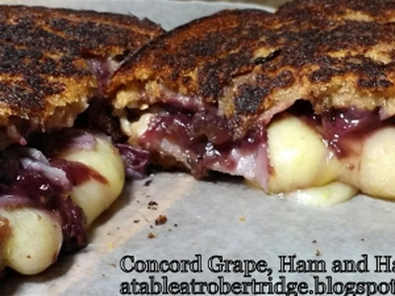 Concord Grape Ham Havarti Grilled Cheese Sandwich
