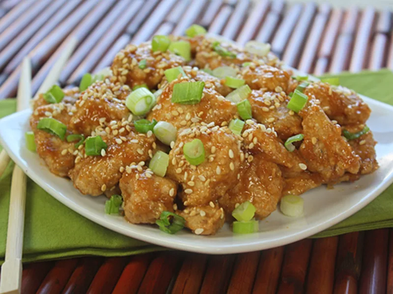 Baked Sesame Chicken with Sweet Sticky Glaze