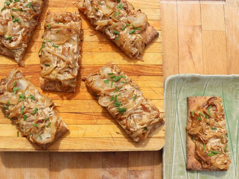 Swabian Onion Tart with Caraway and Creme Fraiche