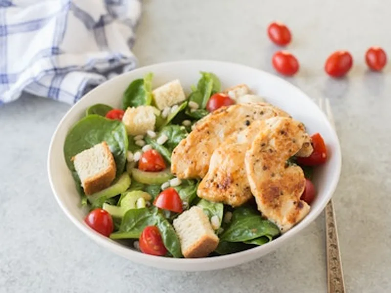 Honey Dijon Tofu Salad with Crispy Croutons