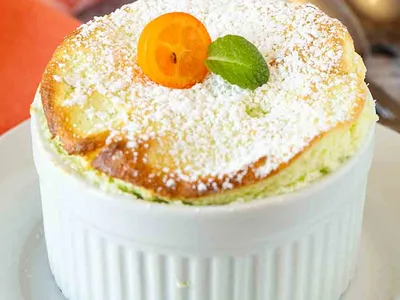 Individual Key Lime Souffles with Fresh Mint