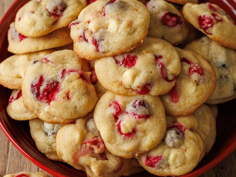 Orange Zest White Chocolate Fresh Cranberry Cookies