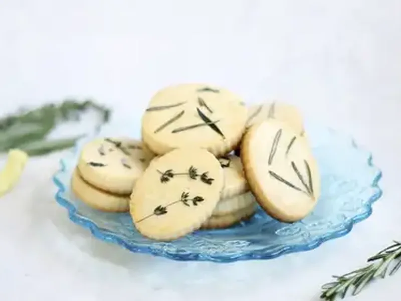 Easy Lemon Herb Shortbread Cookies with Fresh Rosemary and Thyme