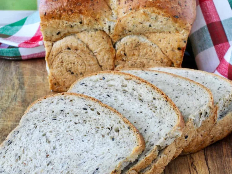 Black Sesame Japanese Milk Bread with Yudane Starter
